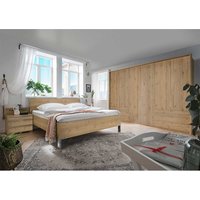Komplettschlafzimmer in Eiche Bianco Holzoptik modernem Design (vierteilig) von Franco Möbel