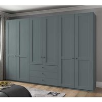 Landhausschrank XL in Graugrün drei Schubladen & sechs Türen von Franco Möbel