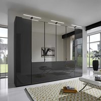 Schlafzimmerschrank in Braun Glas beschichtet Spiegel von Franco Möbel