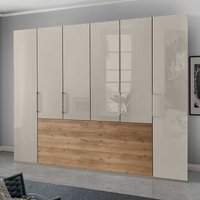 Schlafzimmerschrank mit Glasfront in Beige drei Schubladen von Franco Möbel