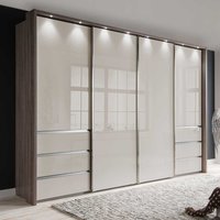 Schwebetürenschrank in Beige und Trüffelfarben 340 cm breit von Franco Möbel