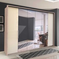 Spiegel Schlafzimmerkleiderschrank mit Falttüren glasbeschichtet von Franco Möbel