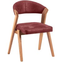 Stuhl Esszimmer in Rot und Wildeiche gepolsterter Rückenlehne von Franco Möbel