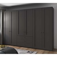 XL Kleiderschrank 6 Türen in Dunkelgrau Landhaus 300 cm breit von Franco Möbel