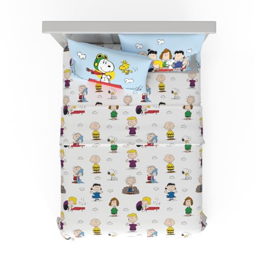 Franco Collectibles Peanuts Snoopy Bedding Bettwäsche-Set, superweich, gemütlich, Mikrofaser, 4-teiliges komplettes Bettlaken-Set, offizielles Lizenzprodukt Franco Collectibles Peanuts Snoopy Bedding Bettwäsche-Set, superweich, gemütlich, Mikrofaser, 4-teiliges komplettes Bettlaken-Set, offizielles Lizenzprodukt von Franco