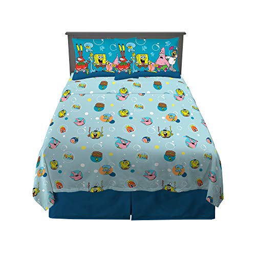 Franco Kinder-Bettwäsche, superweiches Mikrofaser-Bettlaken-Set, voll, Spongebob Schwammkopf von Franco