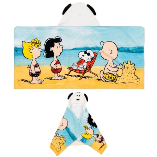 Franco Peanuts Snoopy Kinder-Kapuzenhandtuch, superweich, für Bad/Pool/Strand, weiches Baumwoll-Frottee, 61 x 127 cm, offizielles Lizenzprodukt Franco Peanuts Snoopy Kinder-Kapuzenhandtuch, superweich, für Bad/Pool/Strand, weiches Baumwoll-Frottee, 61 x 127 cm, offizielles Lizenzprodukt von Franco