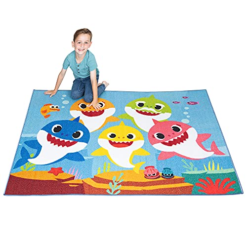 Franco Teppich für Kinderzimmer, rutschfest, 175,3 x 132,1 cm, Baby Shark von Franco