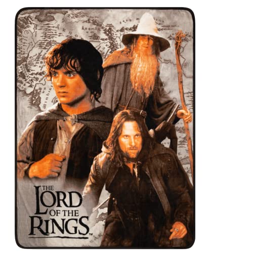 Franco The Lord of The Rings Bedding Superweicher Micro-Raschel-Überwurf, 116,8 x 152,4 cm, offizielles Produkt von Franco