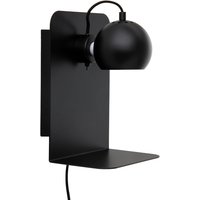 Frandsen - Ball Wandleuchte USB mit Ablage, schwarz matt von Frandsen