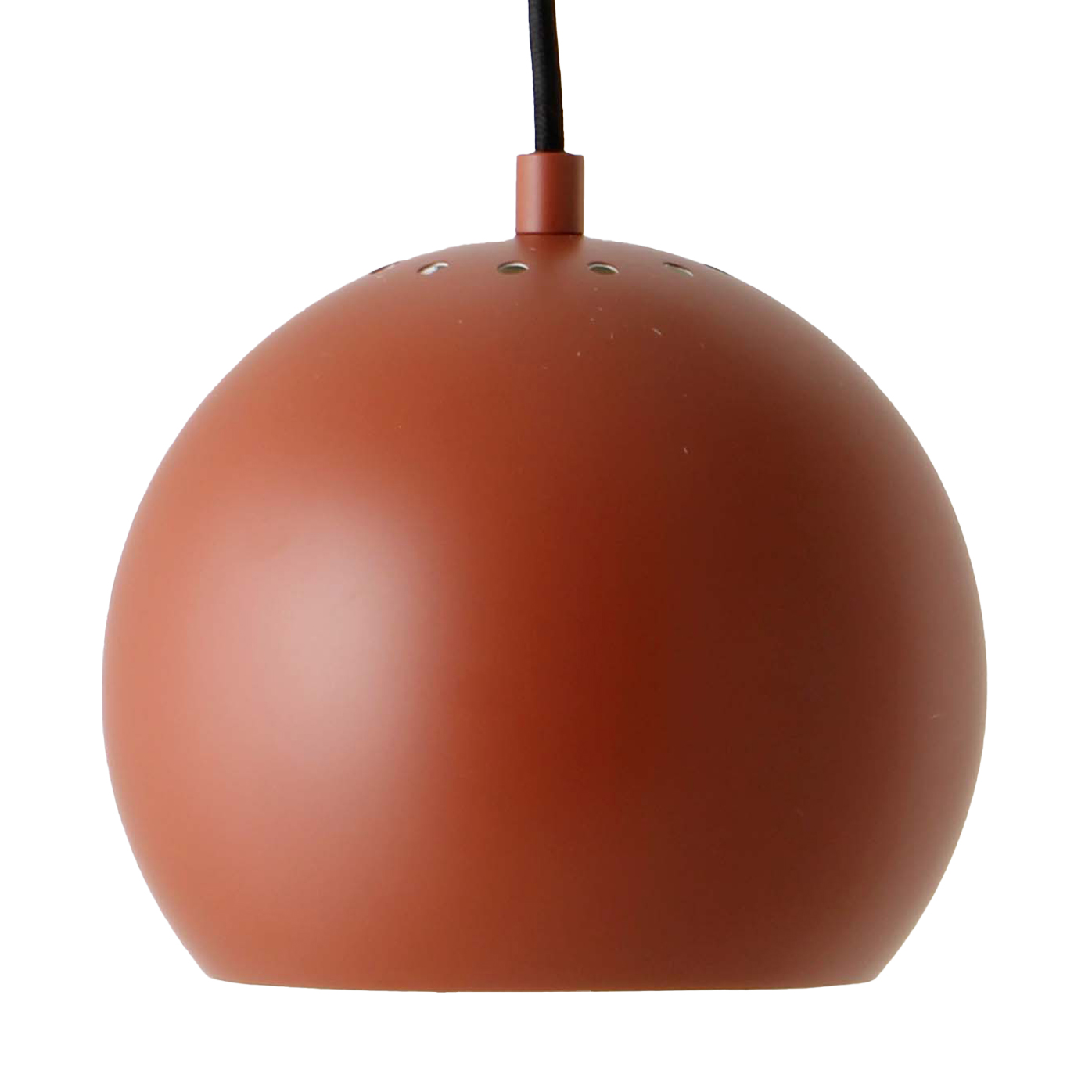 Frandsen - Spring Edition Ball Pendelleuchte matt Ø18cm - terrakotta rot/außen plattiert/innen matt weiß lackiert/H x Ø 16x18cm/Textilkabel... von Frandsen