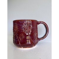 Rosa Und Lila Blume Geschnitzte Handgemachte Keramik Kaffee Tee Becher Bierkrug Rosa Und Lila Blume Geschnitzte Handgemachte Keramik Kaffee Tee Becher Bierkrug von FrandsenPottery