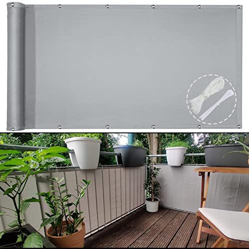 Frangivista Balkonsichtschutz 95X700cm Blickdichte Balkonumspannung Balkonbespannung Blickdichte Wasserfest Windfest und UV-Schutz für Garten, Balkon Terrasse mit ?Sen Kabelbinder und Seil hellgrau Frangivista Balkonsichtschutz 95X700cm Blickdichte Balkonumspannung Balkonbespannung Blickdichte Wasserfest Windfest und UV-Schutz für Garten, Balkon Terrasse mit ?Sen Kabelbinder und Seil hellgrau von Frangivista