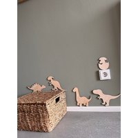 Dinosaurier 6-Er Set ෆ - Wanddeko Kinderzimmer L Holzdeko Dino Deko von FranitasticHandmade