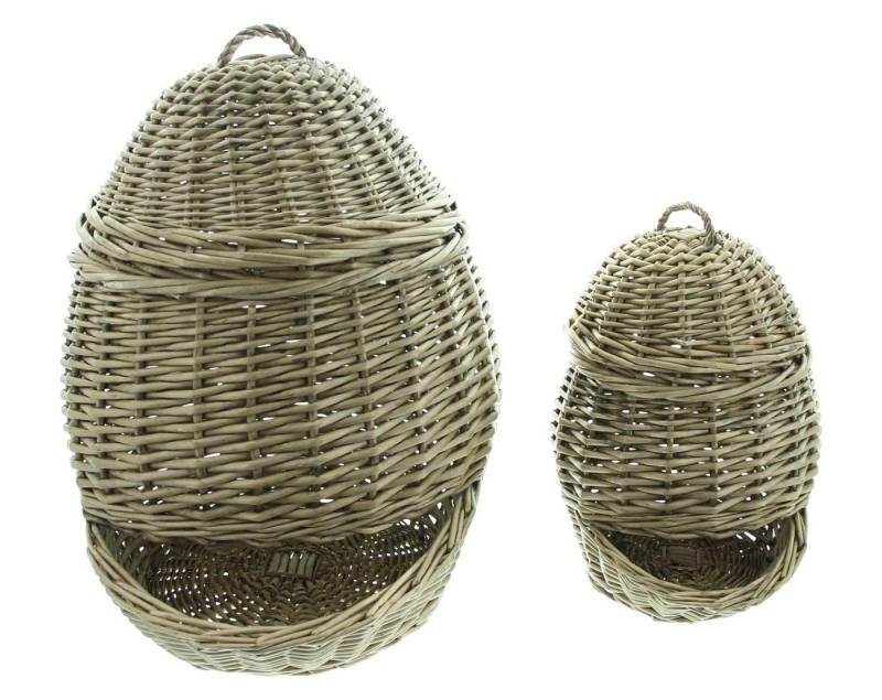 Frank Flechtwaren Allzweckkorb 2x Gemüsekorb Weide grau 32+45cm – Kartoffelkorb von Frank Flechtwaren