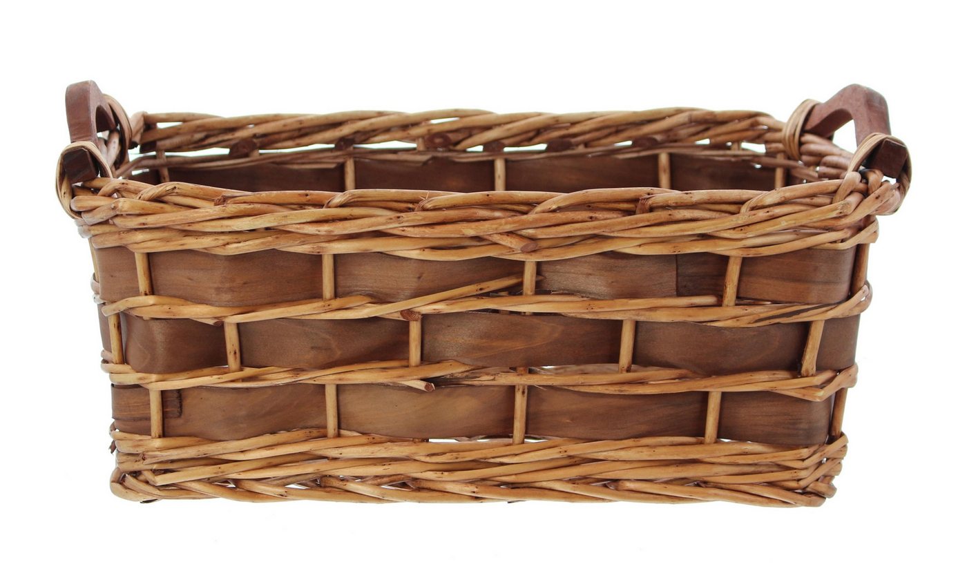 Frank Flechtwaren Allzweckkorb Füllkorb Weide + Holz groß Griffe braun – Obstkorb von Frank Flechtwaren