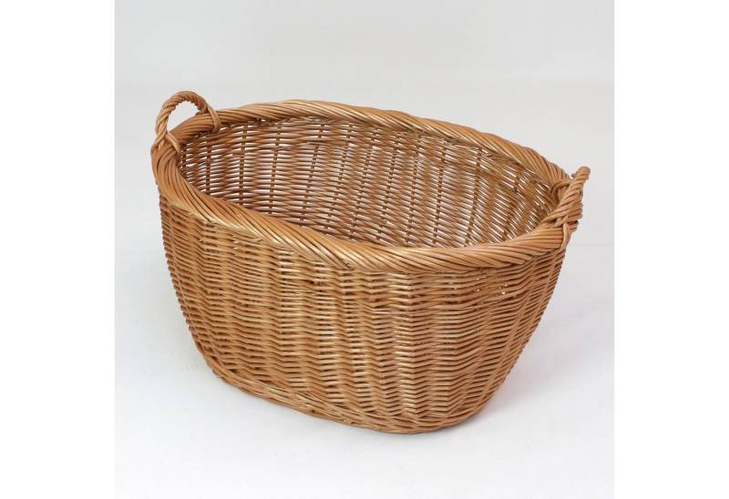 Frank Flechtwaren Allzweckkorb Großer Weidenkorb Griffe oval 60x40x32cm – Wäschekorb von Frank Flechtwaren