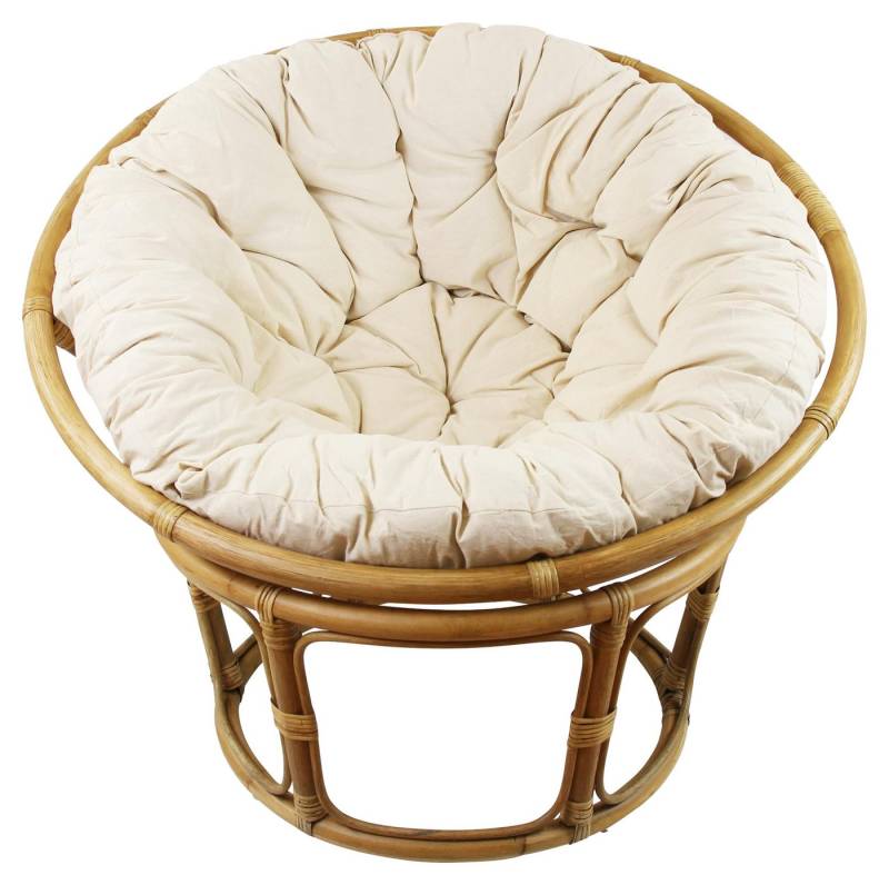 Frank Flechtwaren Allzweckkorb Papasan Relaxsessel aus Rattan inkl. Kissen, Korbsessel, Liegesessel von Frank Flechtwaren