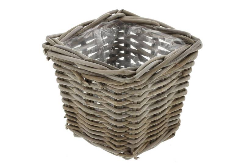 Frank Flechtwaren Allzweckkorb Pflanzkorb Koboo Grey Rattan quadratisch klein von Frank Flechtwaren