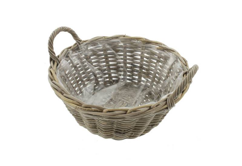 Frank Flechtwaren Allzweckkorb Pflanzschale Koboo Grey Rattan Ø 43x18cm grau von Frank Flechtwaren