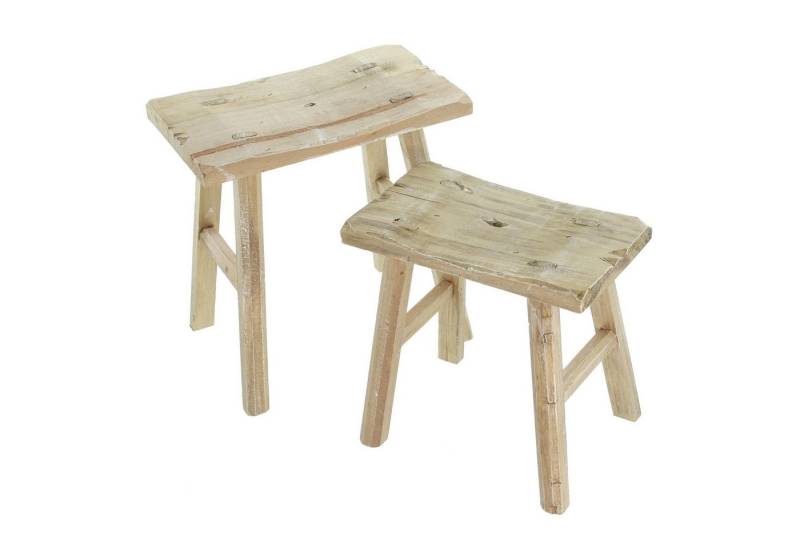 Frank Flechtwaren Blumenhocker 2 Holz-Hocker Rustikal Antik Stil – Blumenständer von Frank Flechtwaren