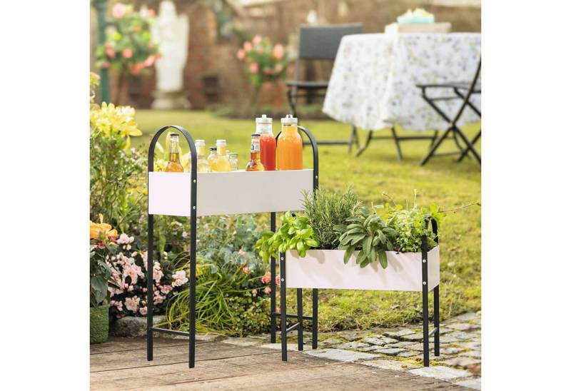 Frank Flechtwaren Blumenkasten 2x Pflanzer Retro Metall creme weiß/schwarz – Pflanzkasten von Frank Flechtwaren
