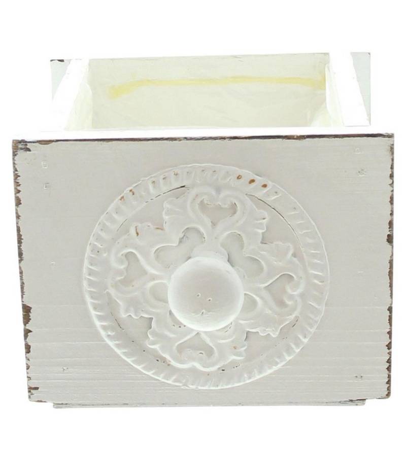 Frank Flechtwaren Blumenkasten 2x Pflanzkasten Schublade weiß Shabby Look – Blumenkasten von Frank Flechtwaren