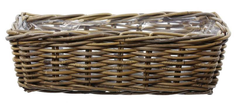 Frank Flechtwaren Blumenkasten Rattan Pflanzkasten Koboo Grey 46cm – Balkonkasten von Frank Flechtwaren