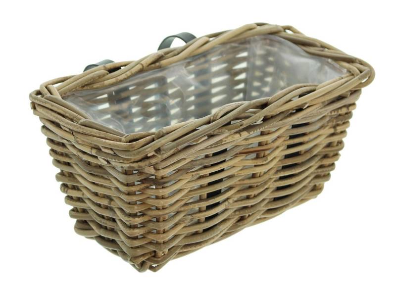 Frank Flechtwaren Blumenkasten Rattan Pflanzkasten Koboo Grey klein – Balkonkasten von Frank Flechtwaren