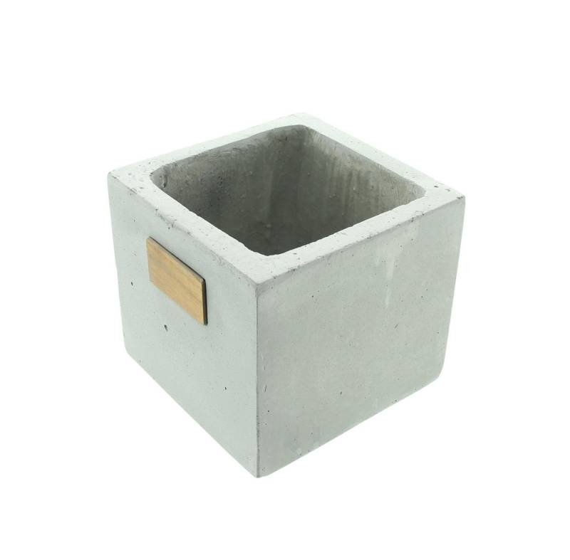 Frank Flechtwaren Blumentopf Übertopf Cube Beton grau – Pflanztopf, Blumentopf von Frank Flechtwaren