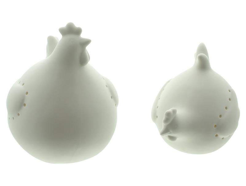 Frank Flechtwaren Dekoobjekt, LED-Huhn White 2er Set von Frank Flechtwaren