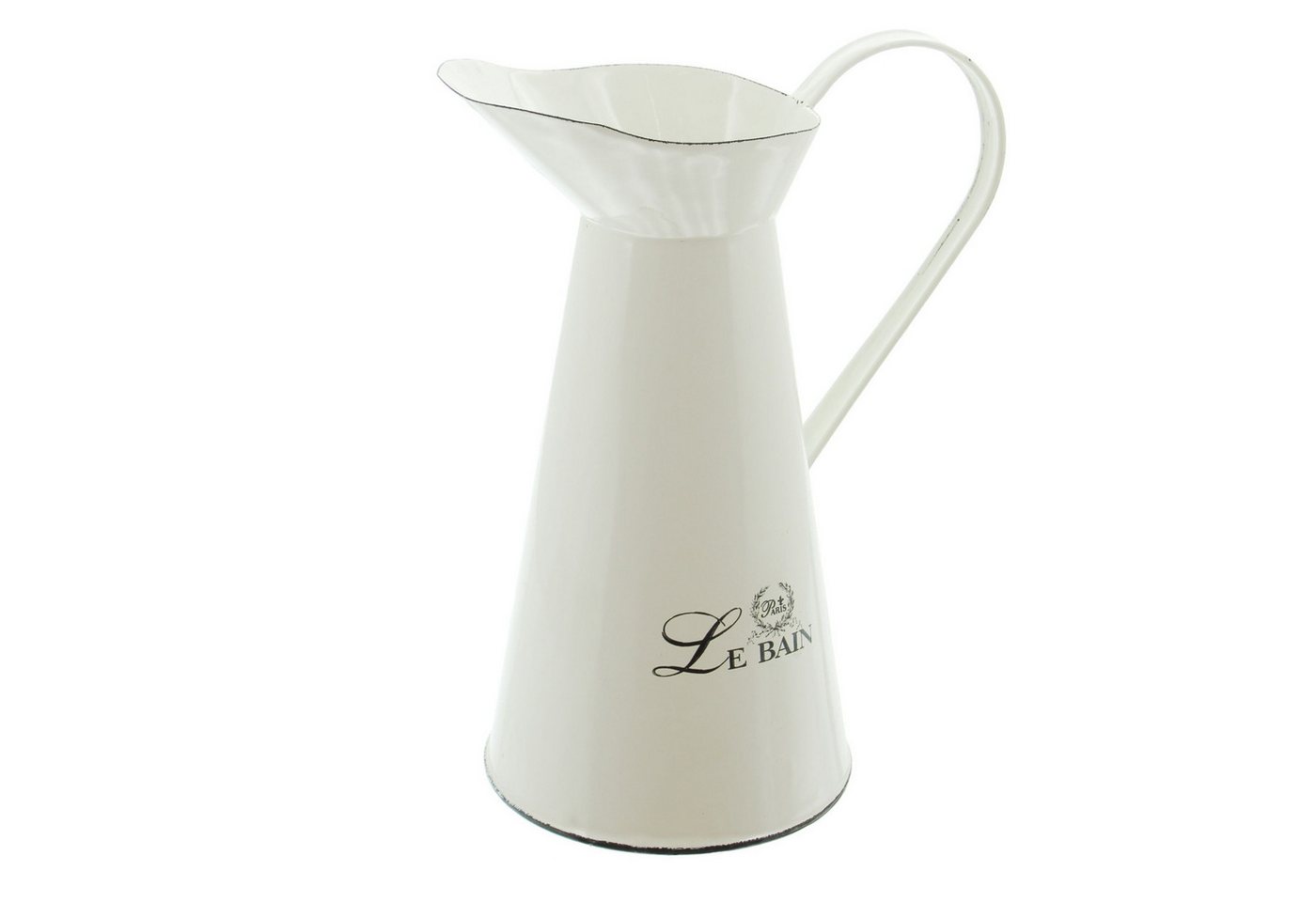 Frank Flechtwaren Dekoobjekt (1 St), Deko Kanne Wasser Waschkrug Metall Krug Shabby Vintage Emaille-Optik von Frank Flechtwaren