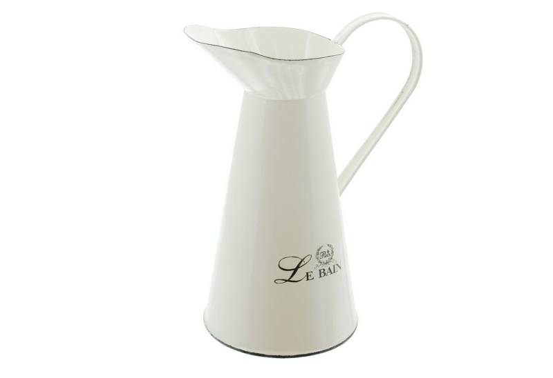 Frank Flechtwaren Dekoobjekt (1 St), Deko Kanne Wasser Waschkrug Metall Krug Shabby Vintage Emaille-Optik von Frank Flechtwaren