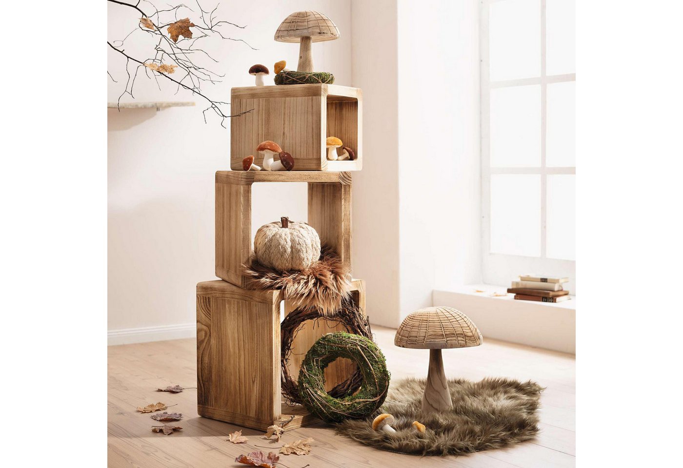 Frank Flechtwaren Dekoobjekt Holzdeko "Mushroom" von Frank Flechtwaren
