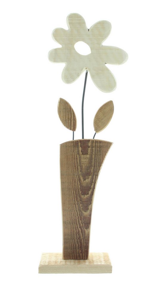 Frank Flechtwaren Dekosäule Holzdeko Blume Holz 44cm – Dekosäule von Frank Flechtwaren