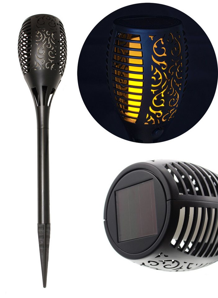 Frank Flechtwaren LED Dekofigur, Solarstecker bewegte Flamme groß von Frank Flechtwaren