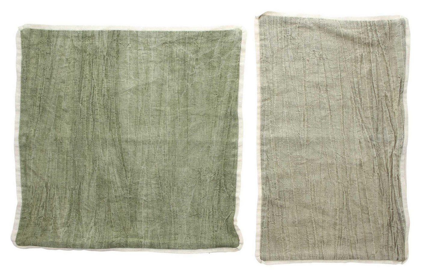 Frank Flechtwaren Kissenhülle Kissenhülle "Grün & Grau", 2er Set von Frank Flechtwaren