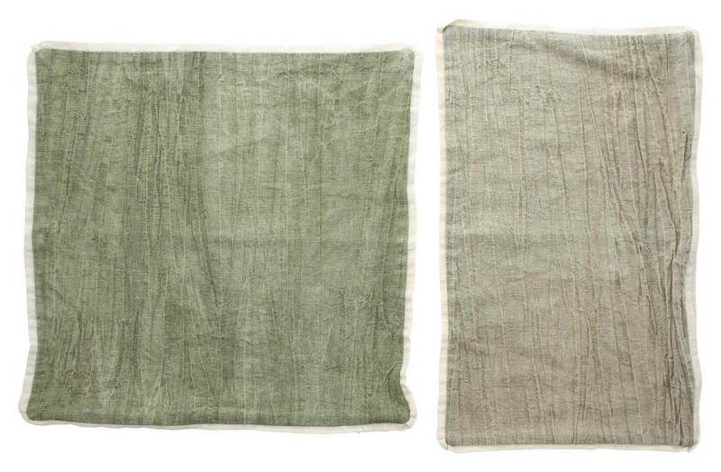 Frank Flechtwaren Kissenhülle Kissenhülle "Grün & Grau", 2er Set von Frank Flechtwaren