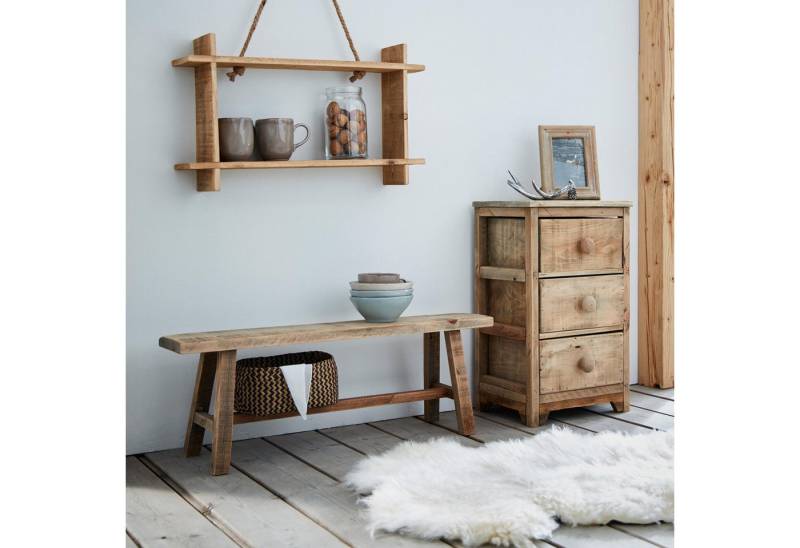 Frank Flechtwaren Kommode Kommode 3 Schubladen recyceltes Holz Shabby Look von Frank Flechtwaren