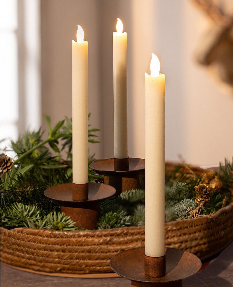 Frank Flechtwaren LED Dekolicht, LED-Stabkerze 2er Set von Frank Flechtwaren