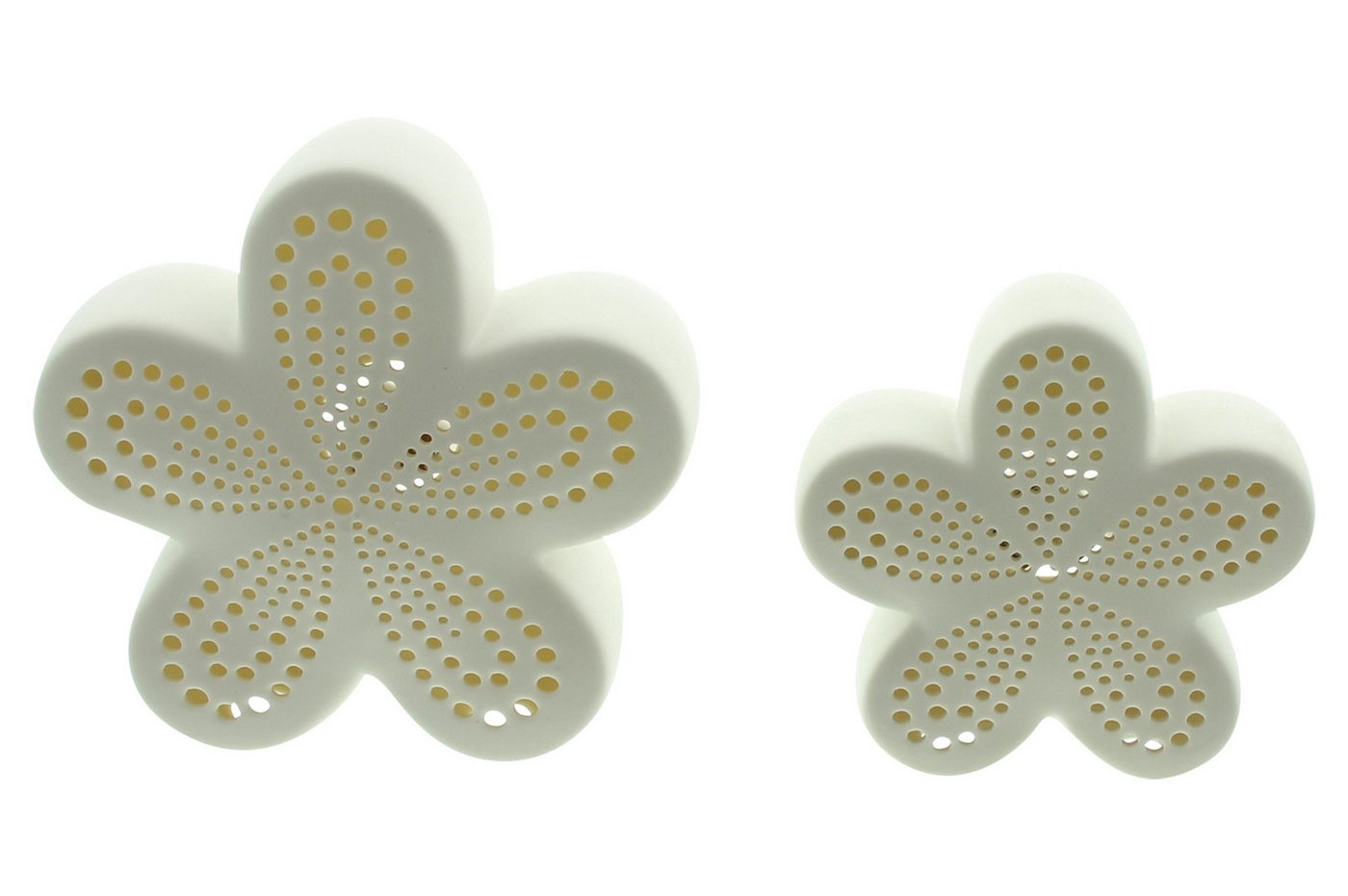 Frank Flechtwaren LED Dekoobjekt LED-Blume "White", 2er Set von Frank Flechtwaren