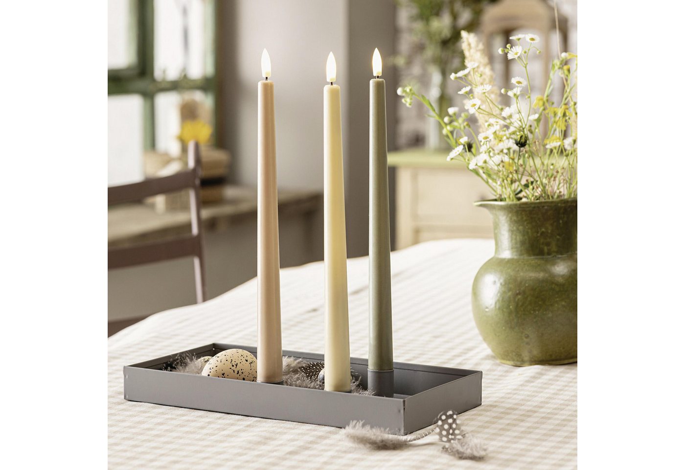 Frank Flechtwaren LED-Kerze LED-Stabkerze "Harmonie", 3er Set von Frank Flechtwaren