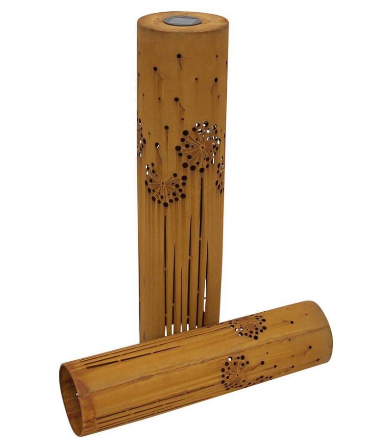 Frank Flechtwaren LED Solarleuchte LED-Solarsäule "Pusteblume", 2er Set von Frank Flechtwaren