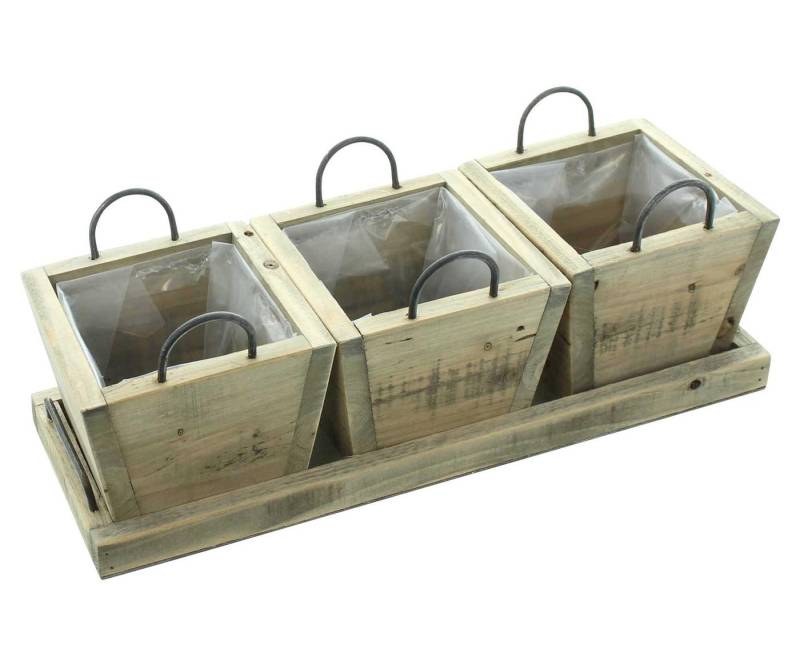 Frank Flechtwaren Pflanzeinsatz Holzpflanzer "Recycling-Chic" von Frank Flechtwaren