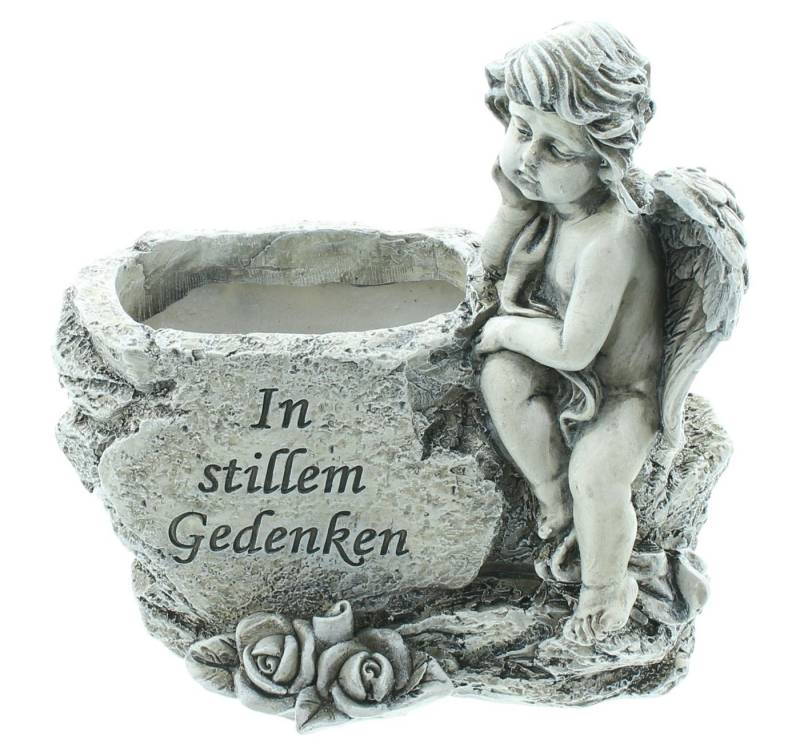 Frank Flechtwaren Pflanzeinsatz Pflanzer Kleiner Engel verwittert – Grabschmuck, Pflanzgefäß von Frank Flechtwaren