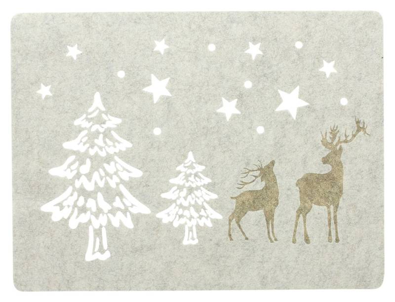Frank Flechtwaren Platzset, Platzmatte Winterwald 4er Set von Frank Flechtwaren