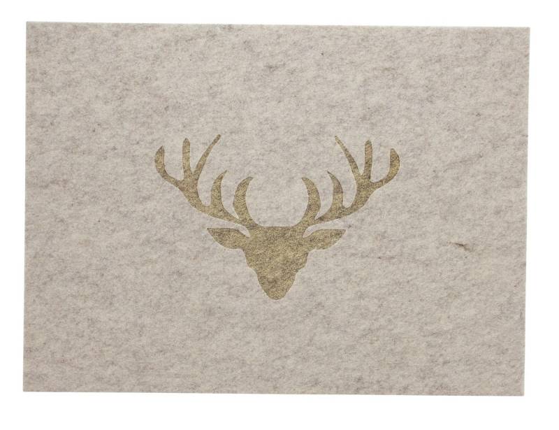 Frank Flechtwaren Platzset 4x Platzmatte Hirsch Filz beige 45x33cm – Platzset von Frank Flechtwaren