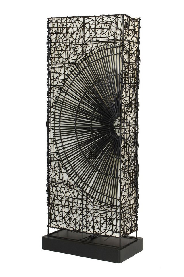 Frank Flechtwaren Stehlampe Design Stehlampe Sonne Rattan & Metall 110cm von Frank Flechtwaren