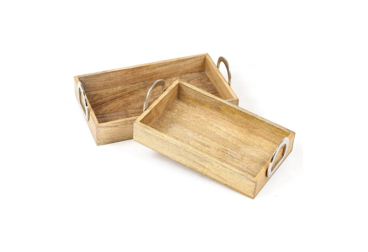 Frank Flechtwaren Tablett 2x Serviertablett Mango Holz Antik Optik Alu Griffe Frank Flechtwaren Tablett 2x Serviertablett Mango Holz Antik Optik Alu Griffe von Frank Flechtwaren