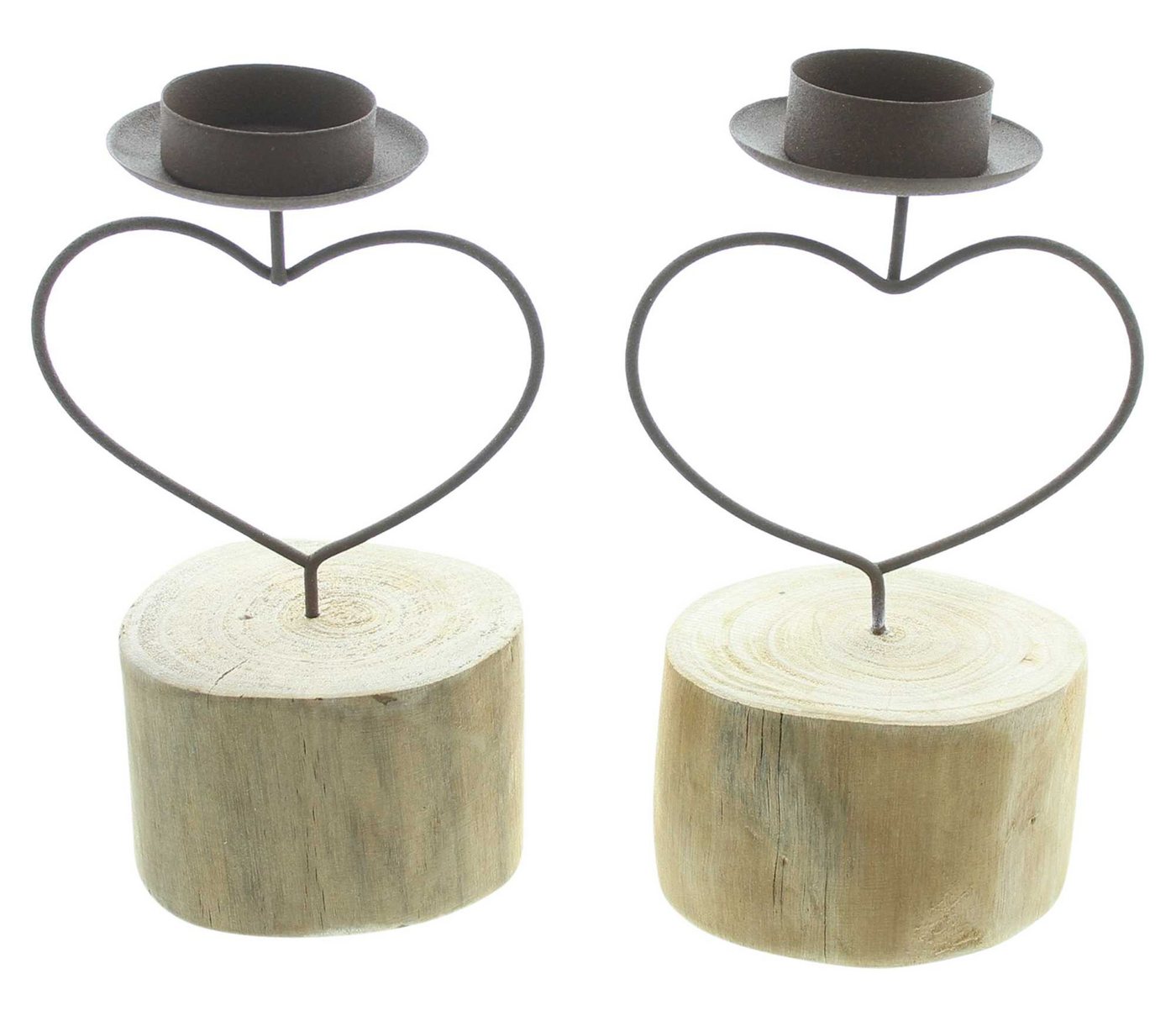 Frank Flechtwaren Teelichthalter, Teelichthalter "Rostherz", 2er Set von Frank Flechtwaren